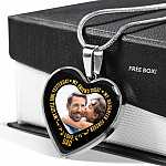 Personalized Photo My Little Girl Yesterday My Friend Today My Daughter Forever Heart Pendant Necklace