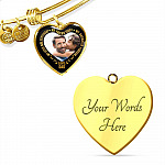 Personalized Photo My Little Girl Yesterday My Friend Today My Daughter Forever Heart Pendant Necklace