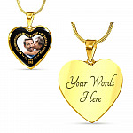 Personalized Photo My Little Girl Yesterday My Friend Today My Daughter Forever Heart Pendant Necklace