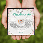 From Mother in Law to My Daughter in Law We Both Love the Same Man Interlocking Hearts Pendant Necklace