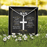 To My Man When You Wear This Cross Always Remember Artisan Crafted Cross Necklace - Fathers Day Cross Necklace
