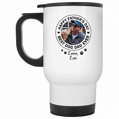 14 oz. White Travel Mug