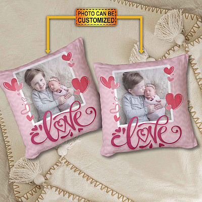 Alternative view of Custom Photo Love 2 Sides Throw Pillow - Decorative Pillow - Indoor Outdoor Cushion - Sofa Home Decor