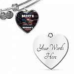 I'm Not Just Daddy's Little Girl I'm A Veteran's Daughter Luxury Heart Pendant Necklace - Daughter Of Veteran Gifts