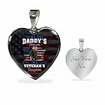 I'm Not Just Daddy's Little Girl I'm A Veteran's Daughter Luxury Heart Pendant Necklace - Daughter Of Veteran Gifts