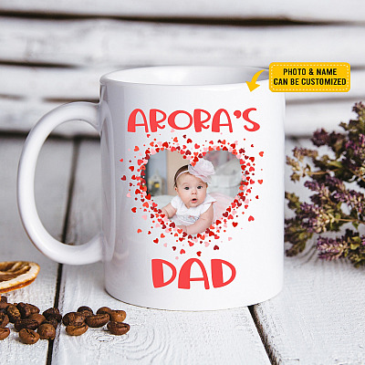 Personalized Baby Photo Dad Ceramic Coffee Mug - Beer Stein - Water Bottle - Color Changing Mug