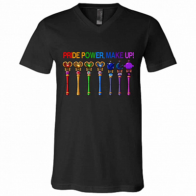 Sailor Moon Pride Power, Black, V-Neck T-Shirt
