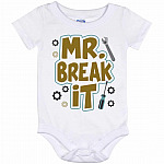 mr break, White, Baby Onesie - 12 Month