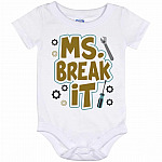 ms break, White, Baby Onesie - 12 Month