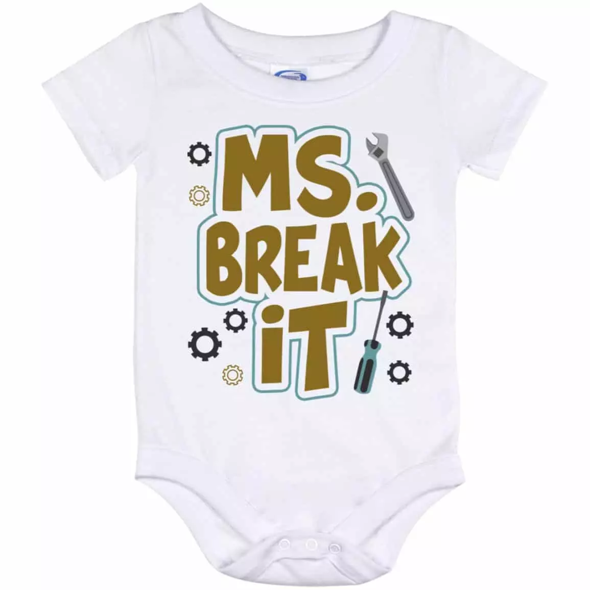 ms break, White, Baby Onesie - 12 Month