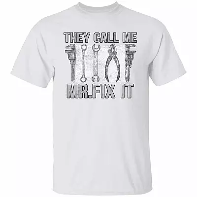 They Call Me Mr Fix It Vintage T-Shirt, White, Unisex T-Shirt
