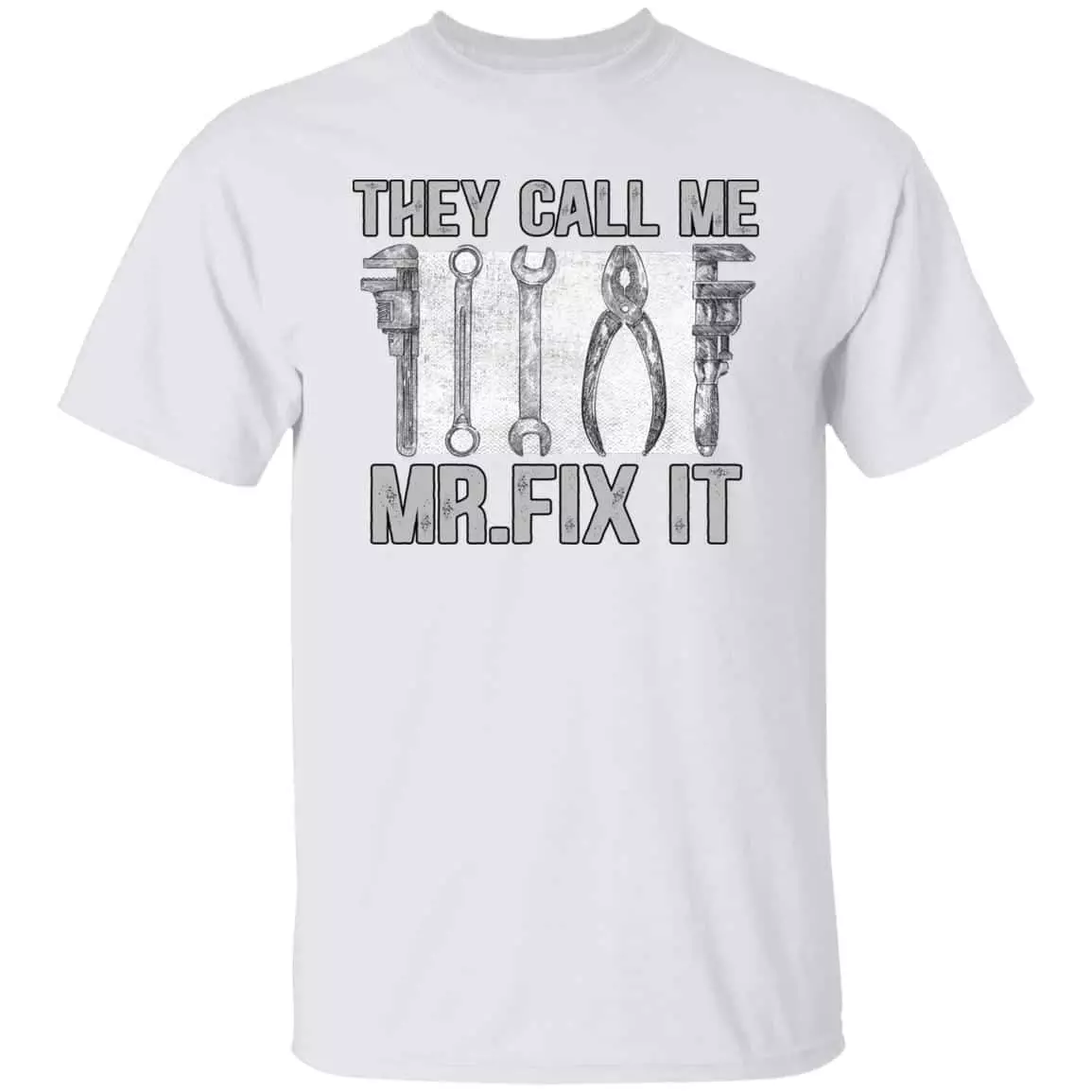They Call Me Mr Fix It Vintage T-Shirt, White, Unisex T-Shirt