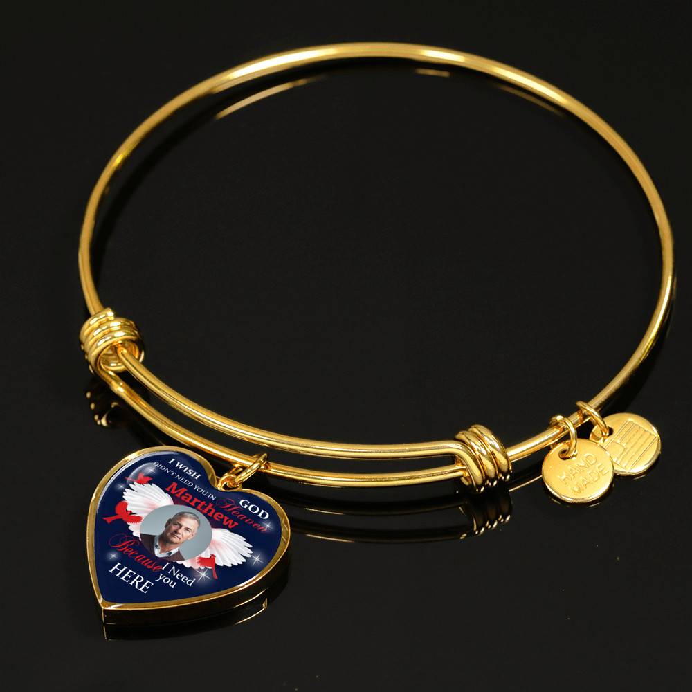 Custom Photo I Wish God Didn't Need You In Heaven I Need You Here Heart Pendant Necklace - Cardinal Memorial In Heaven Necklace