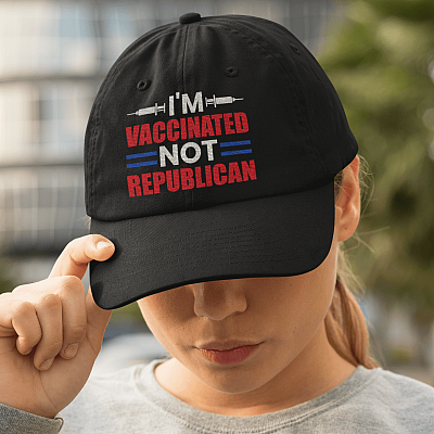 I'm Vaccinated Not Republican Team Vaccine Team Science Twill Cap - High-Profile Snapback Hat - Trucker Hat
