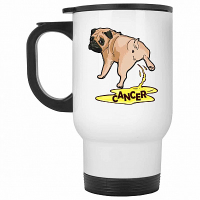 14 oz. White Travel Mug