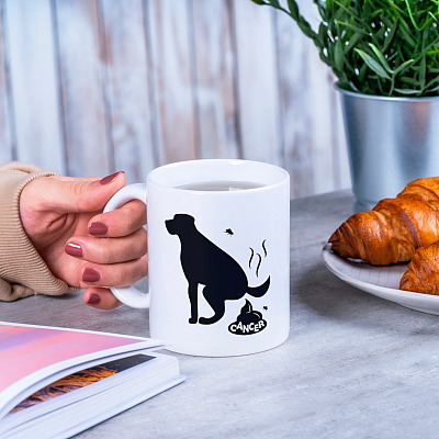 Alternative view of Funny Dog Cancer Ceramic Coffee Mug - Beer Stein - Water Bottle - Color Changing Mug