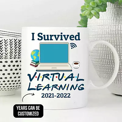 Personalized I Survived Virtual Learning Pandemic Coffee Mug - Beer Stein - Water Bottle - Color Changing Mug