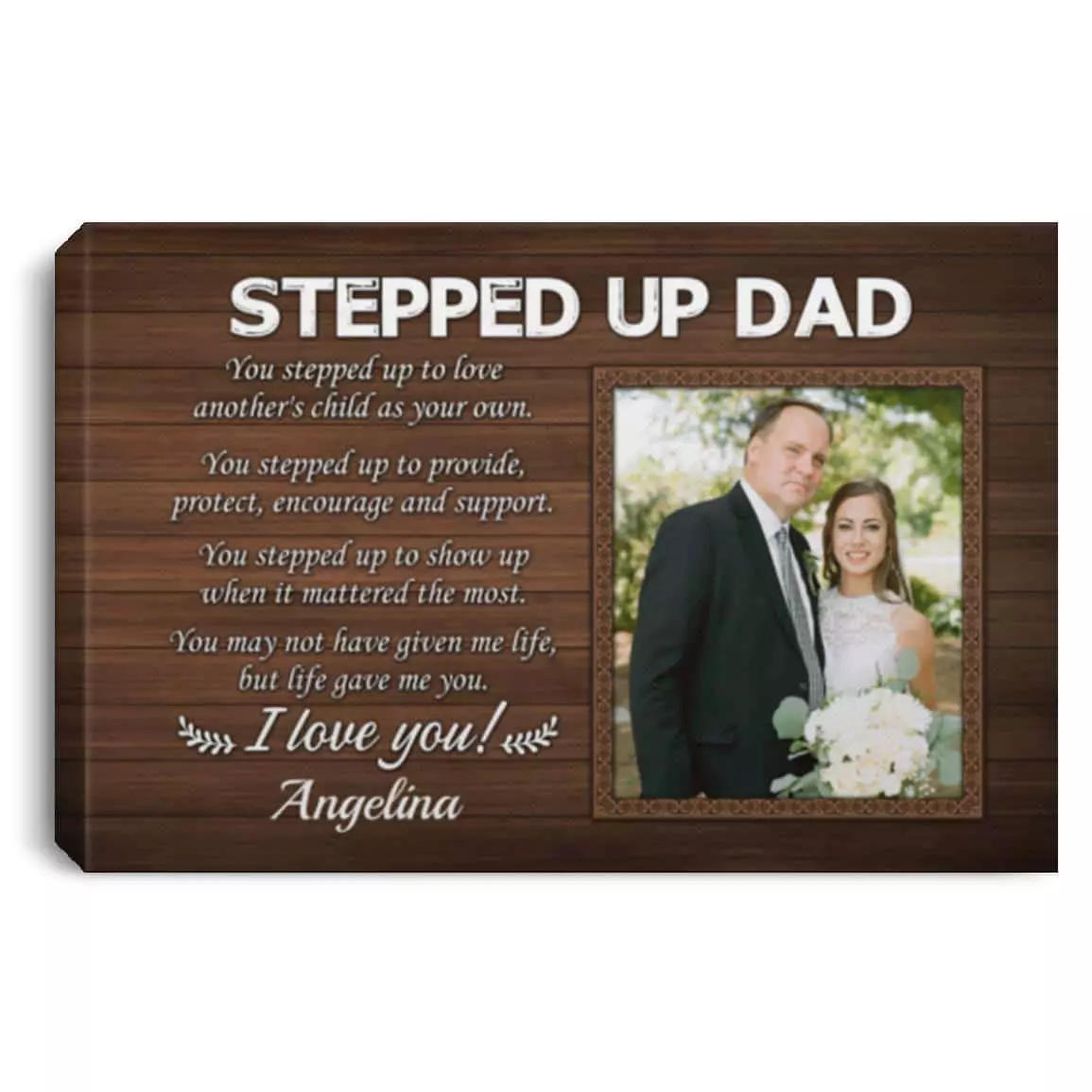 Personalized Stepped, White, 0.75'' Framed Canvas