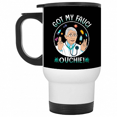 14 oz. White Travel Mug