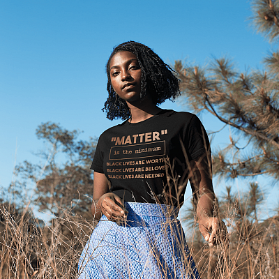 Alternative view of Matter Is The Minimum Black Lives Are Worthy Beloved Needed T-shirt - V-neck - Black Lives Matter BLM Shirt