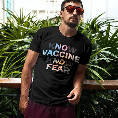 Alternative view of Know Vaccine Know Fear T-Shirt - Pro Vaccine Team Science Shirt