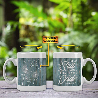 Alternative view of Personalized Be Still and Know Psalm 46:10 Ceramic Coffee Mug - Water Bottle - Color Changing Mug