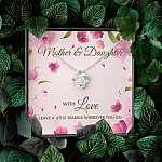 Mother And Daughter With Love Leave A Little Sparkle Wherever You Go Love Knot Pendant Necklace