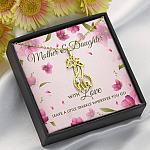 Mother And Daughter With Love Leave A Little Sparkle Wherever You Go Giraffe Pendant Necklace