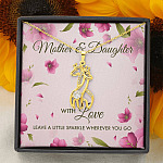 Mother And Daughter With Love Leave A Little Sparkle Wherever You Go Giraffe Pendant Necklace