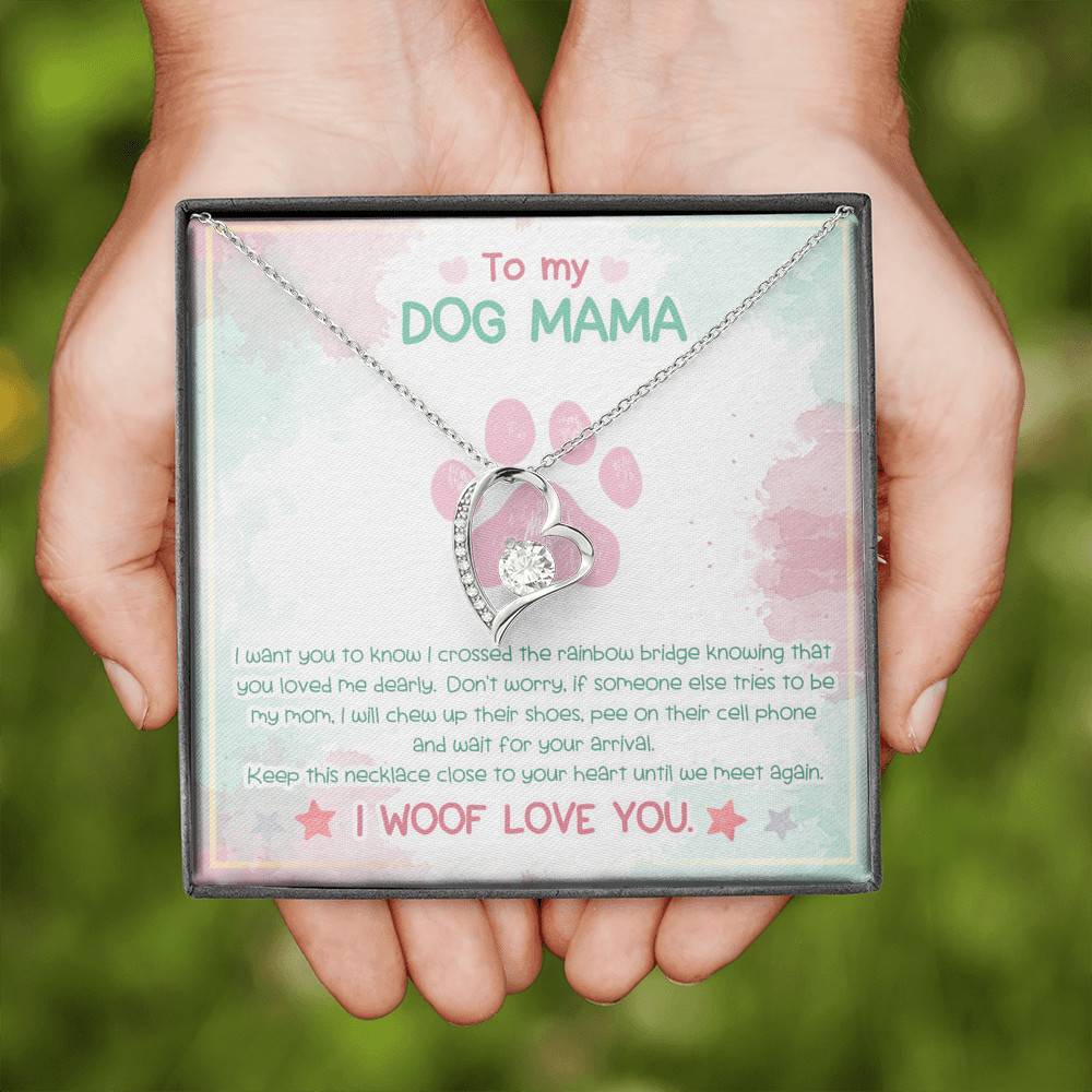 To My Dog Mama Until We Meet Again I Woof Love You Forever Love Pendant Necklace