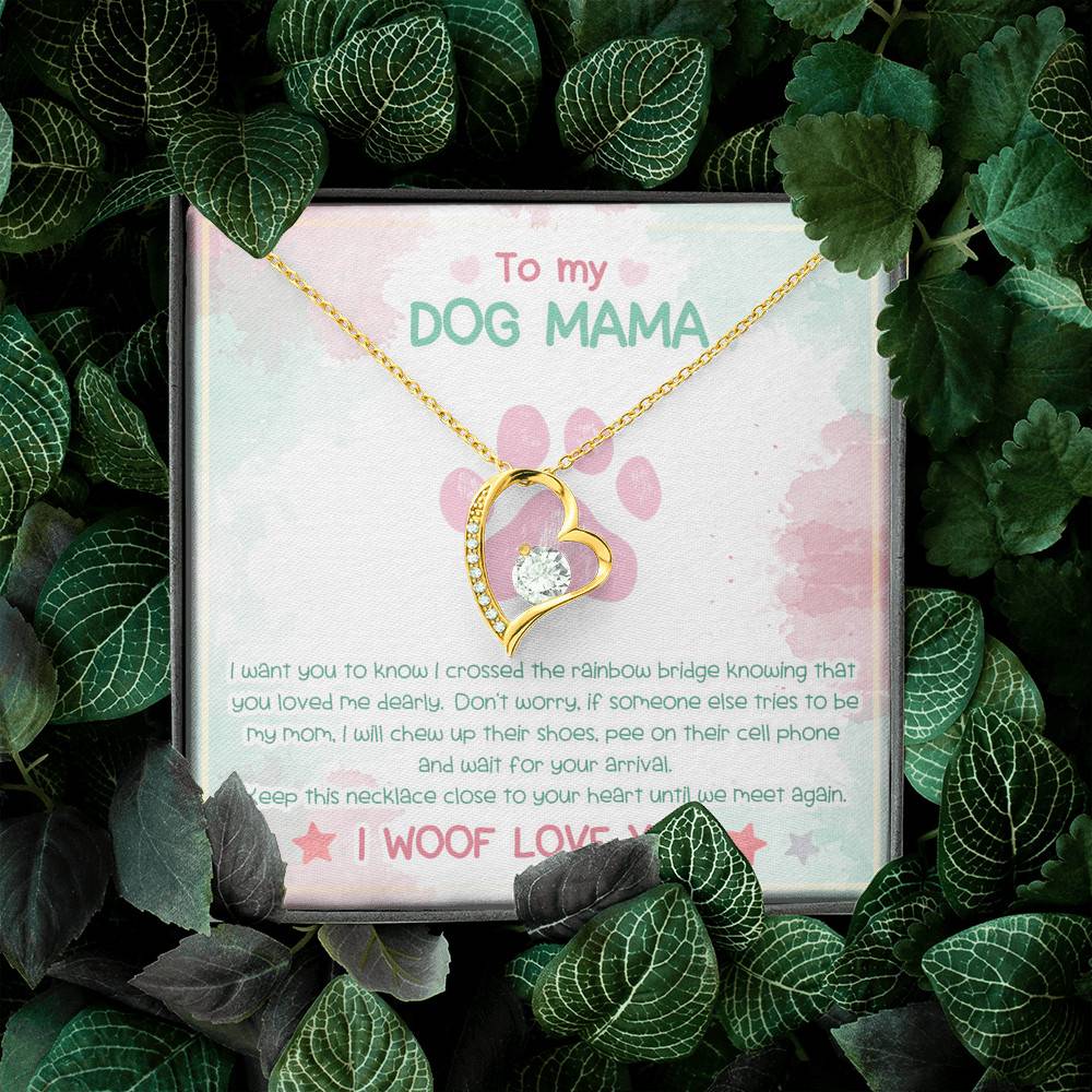 To My Dog Mama Until We Meet Again I Woof Love You Forever Love Pendant Necklace