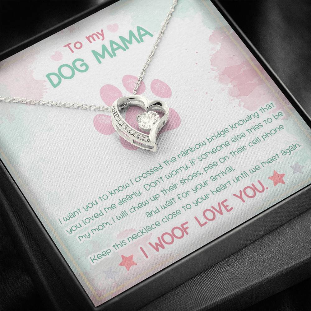 To My Dog Mama Until We Meet Again I Woof Love You Forever Love Pendant Necklace
