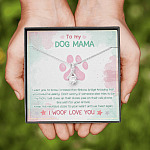 To My Dog Mama Until We Meet Again I Woof Love You Alluring Beauty Pendant Necklace