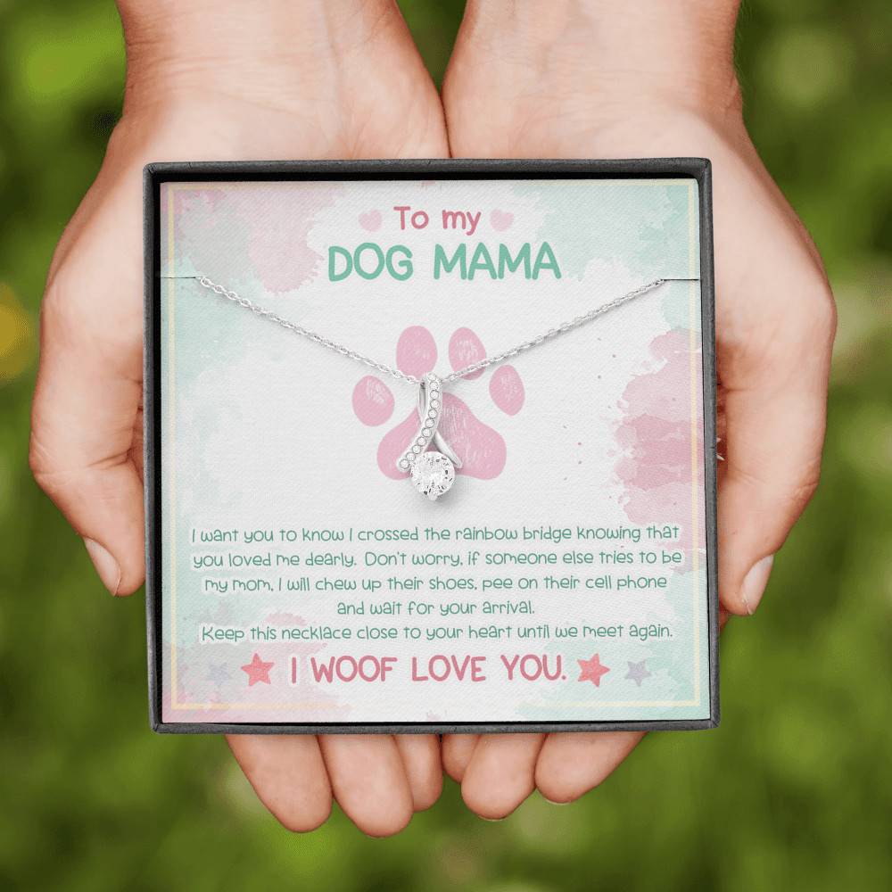 To My Dog Mama Until We Meet Again I Woof Love You Alluring Beauty Pendant Necklace