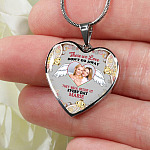 Custom Photo Those We Love Don't Go Away They Walk Beside Us Everyday Heart Pendant Necklace Custom Photo Those We Love Don't Go Away They Walk Beside Us Everyday Heart Pendant Necklace