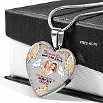 Custom Photo Those We Love Don't Go Away They Walk Beside Us Everyday Heart Pendant Necklace Custom Photo Those We Love Don't Go Away They Walk Beside Us Everyday Heart Pendant Necklace