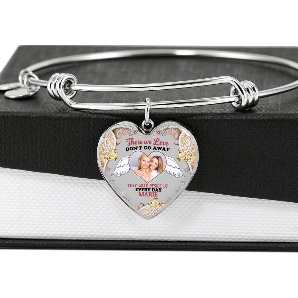 Custom Photo Those We Love Don't Go Away They Walk Beside Us Everyday Heart Pendant Necklace Custom Photo Those We Love Don't Go Away They Walk Beside Us Everyday Heart Pendant Necklace