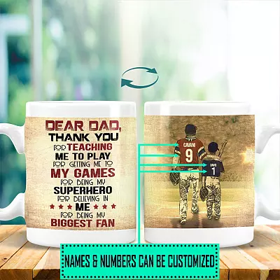 Personalized Dear Dad Thank You For Teaching Me Coffee Mug - Beer Stein - Water Bottle - Color Changing Mug