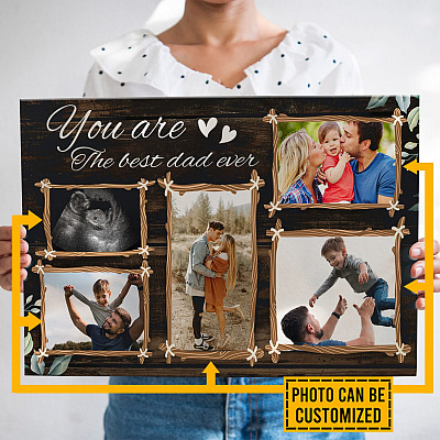 Alternative view of Personalized Photo Best Dad Ever Wrapped Framed Canvas Prints - Unframed Poster