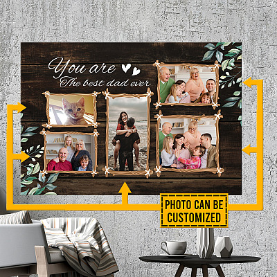 Personalized Photo Best Dad Ever Wrapped Framed Canvas Prints - Unframed Poster