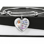 Personalized Photo Butterfly Your Wings Were Ready but My Heart Was Not Memorial Heart Pendant Necklace - Bangle