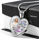 Personalized Photo Butterfly Your Wings Were Ready but My Heart Was Not Memorial Heart Pendant Necklace - Bangle
