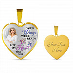 Personalized Photo Butterfly Your Wings Were Ready but My Heart Was Not Memorial Heart Pendant Necklace - Bangle