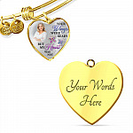 Personalized Photo Butterfly Your Wings Were Ready but My Heart Was Not Memorial Heart Pendant Necklace - Bangle