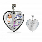Personalized Photo Butterfly Your Wings Were Ready but My Heart Was Not Memorial Heart Pendant Necklace - Bangle