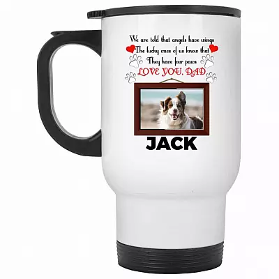 14 oz. White Travel Mug