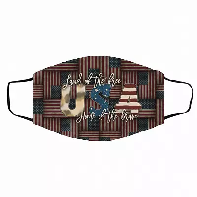 American Patriotic, White, Cloth Face Cover – Medium/Large