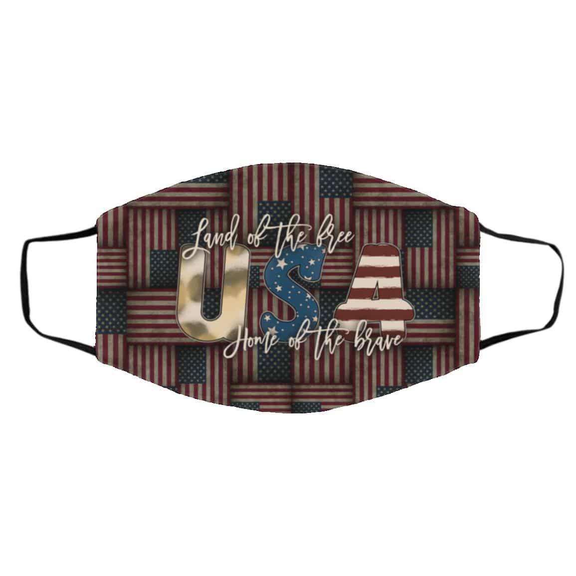 American Patriotic, White, Cloth Face Cover – Medium/Large American Patriotic, White, Cloth Face Cover – Medium/Large