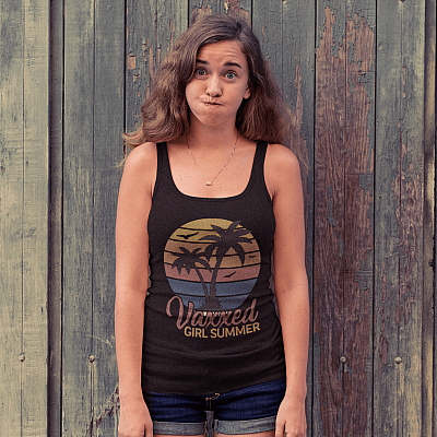 Alternative view of Funny Vaccination Shirt Pro Vaxx Pro Science Vaxxed Girl Summer Tank Top Tee - Ladies Racerback Tank