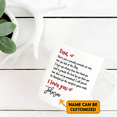 Alternative view of Personalized Dad Just A Friendly Reminder Ceramic Coffee Mug - Water Bottle - Color Changing Mug